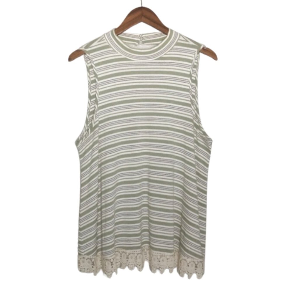 Altar'd State Green Striped Tank Top